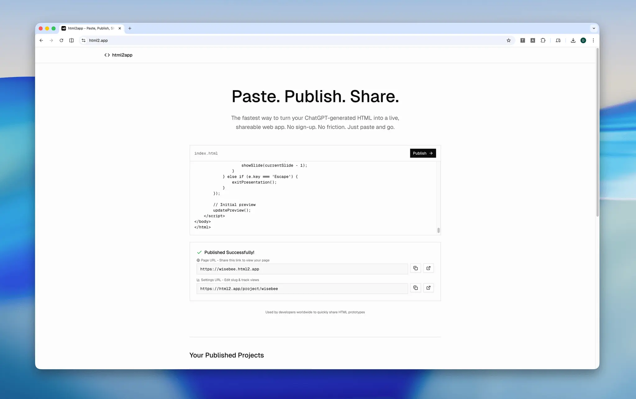 Screenshot 2 of html2app