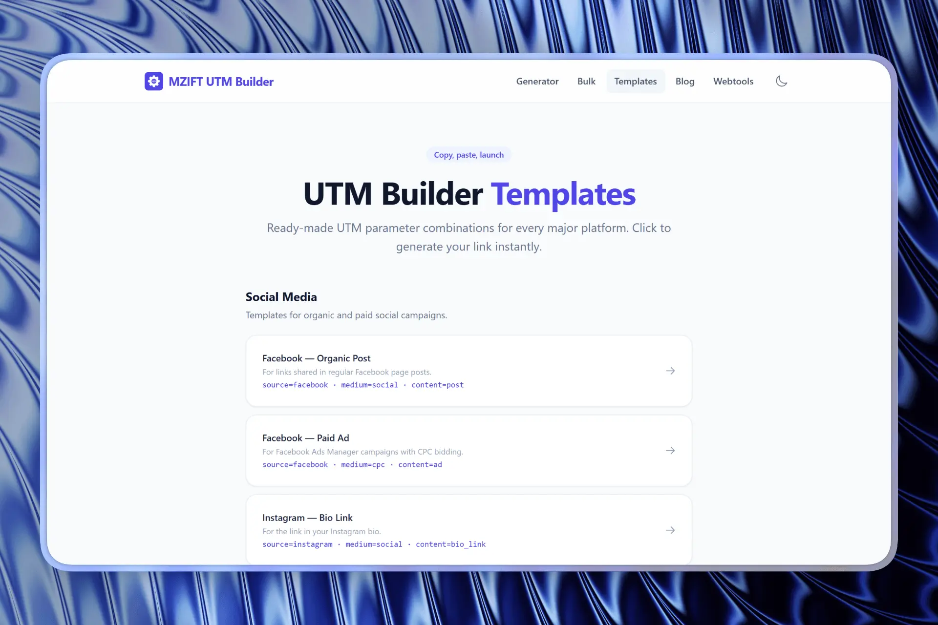 Screenshot 1 of MZIFT UTM Builder