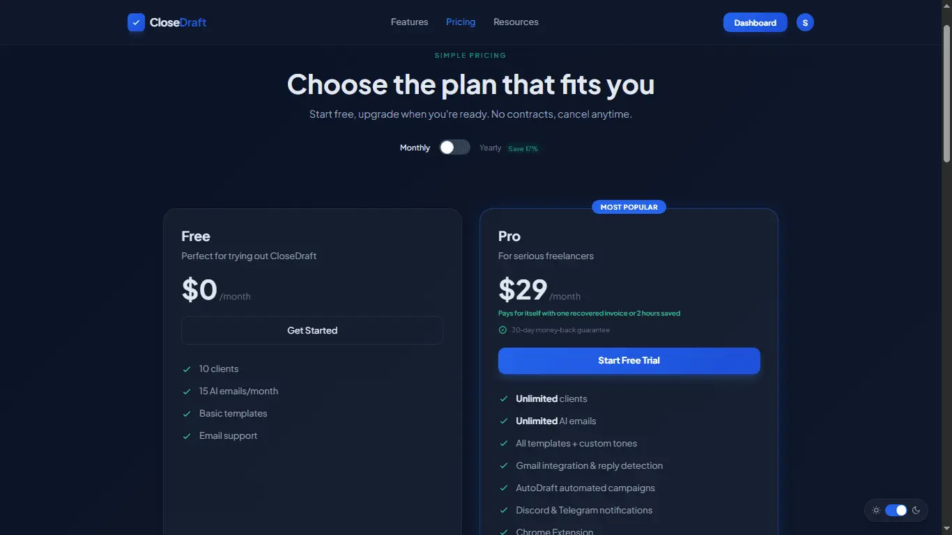Screenshot 1 of CloseDraft
