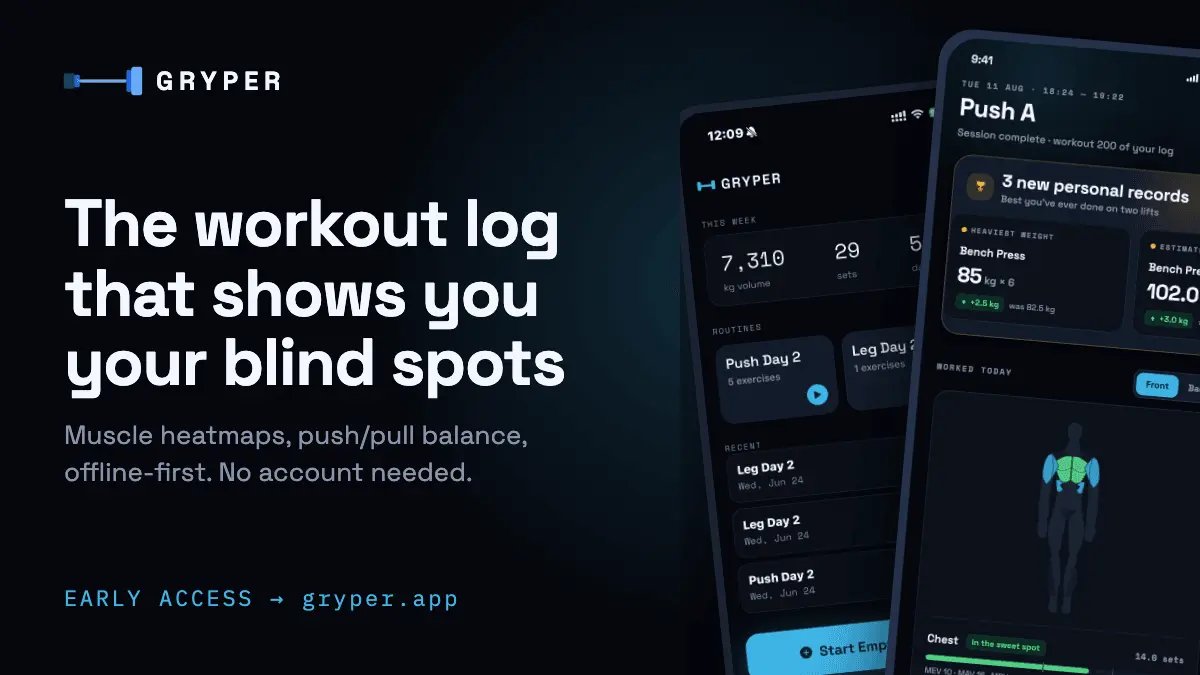 Screenshot 1 of Gryper: Workout & Muscle Log