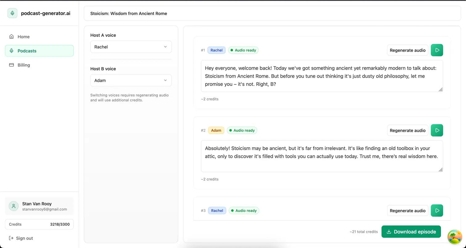 Screenshot 3 of podcast-generator.ai