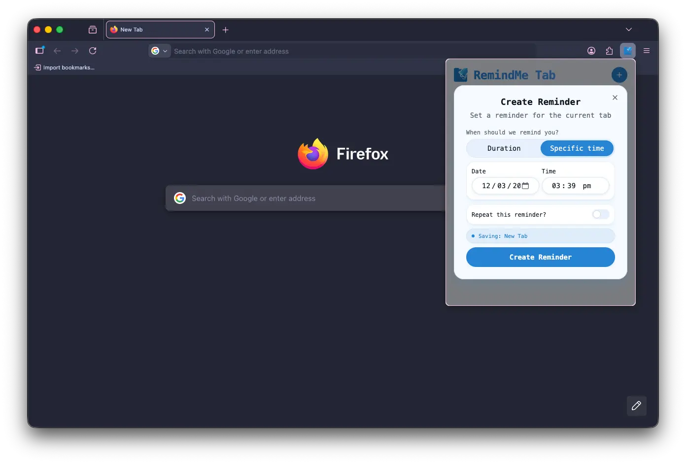 Screenshot 2 of RemindMe Tab