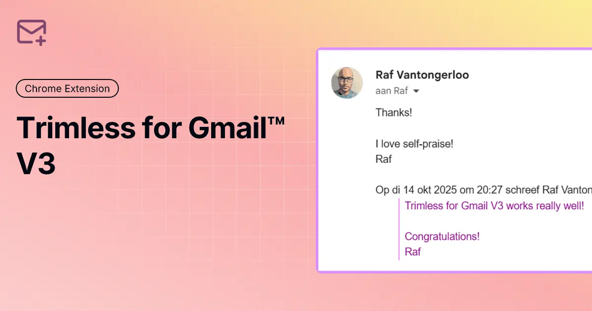 Screenshot 1 of Trimless for Gmail V3