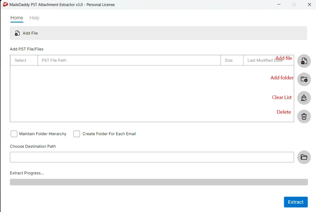 Screenshot 7 of MailsDaddy PST Attachment Extractor