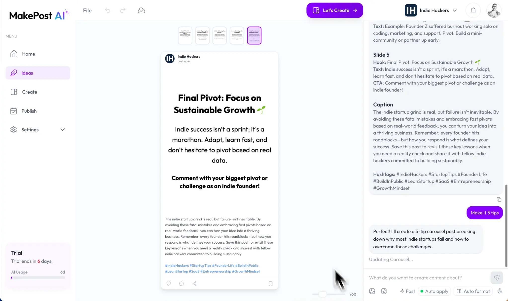 Screenshot 5 of MakePostAI: Make Viral Social Posts 🔥
