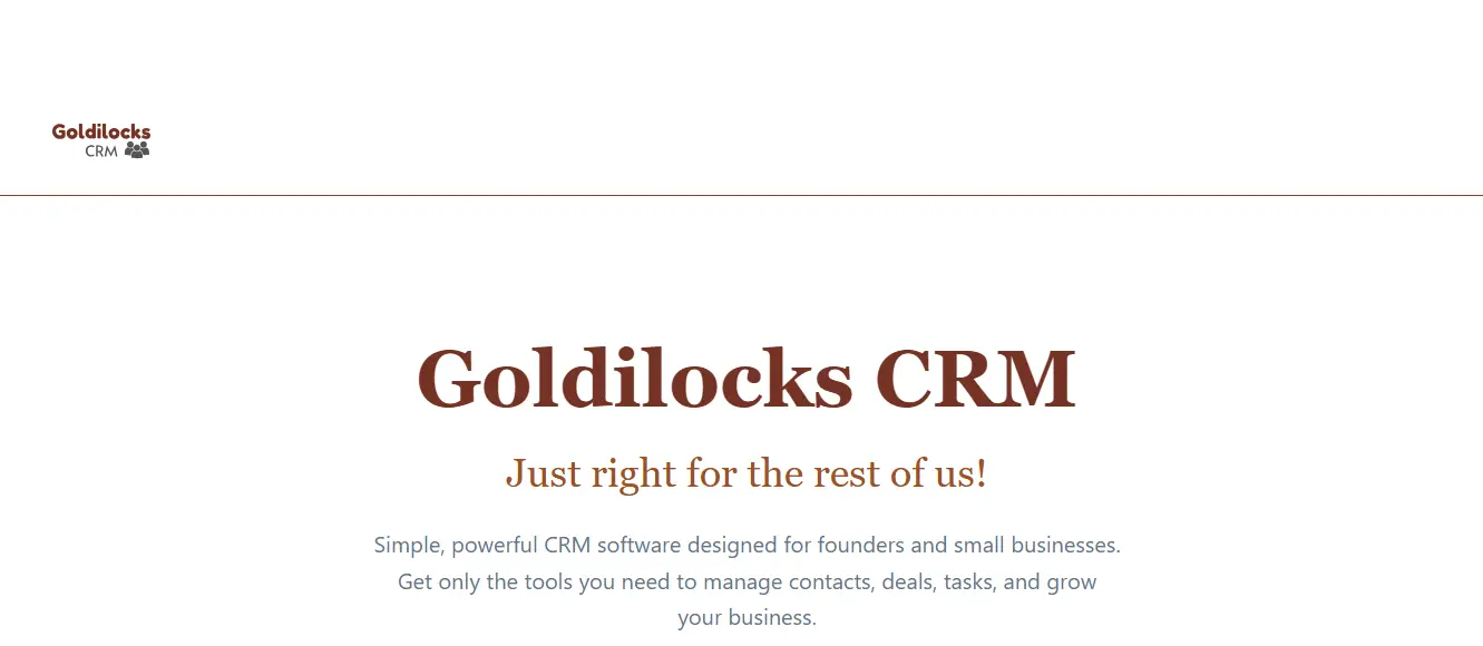 Screenshot 1 of Goldilocks CRM