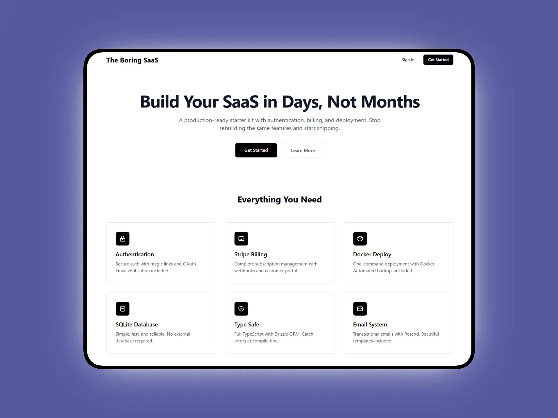 Screenshot 2 of The Boring SaaS Starter Kit
