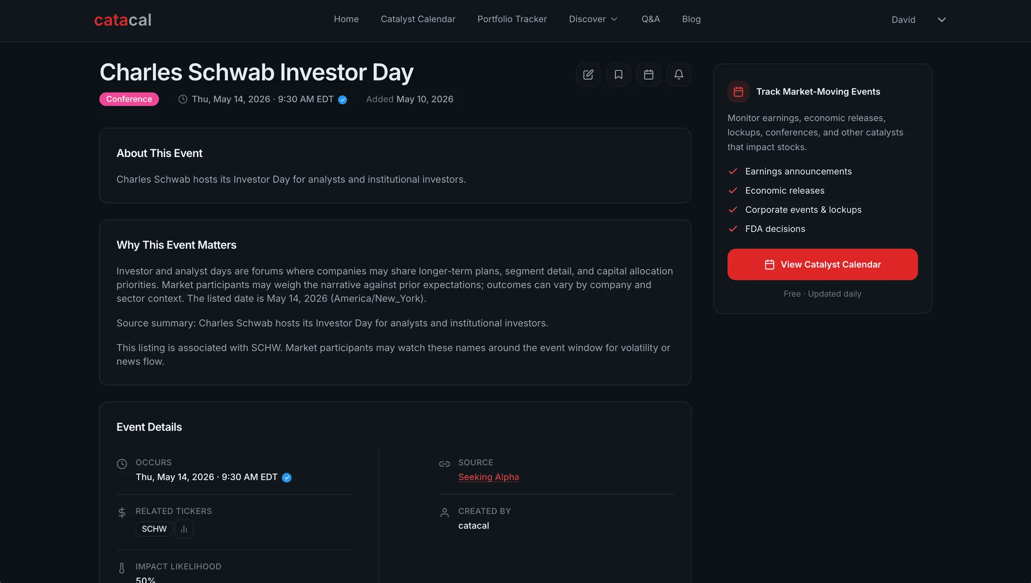 Screenshot 3 of Catacal Stock Catalyst Calendar