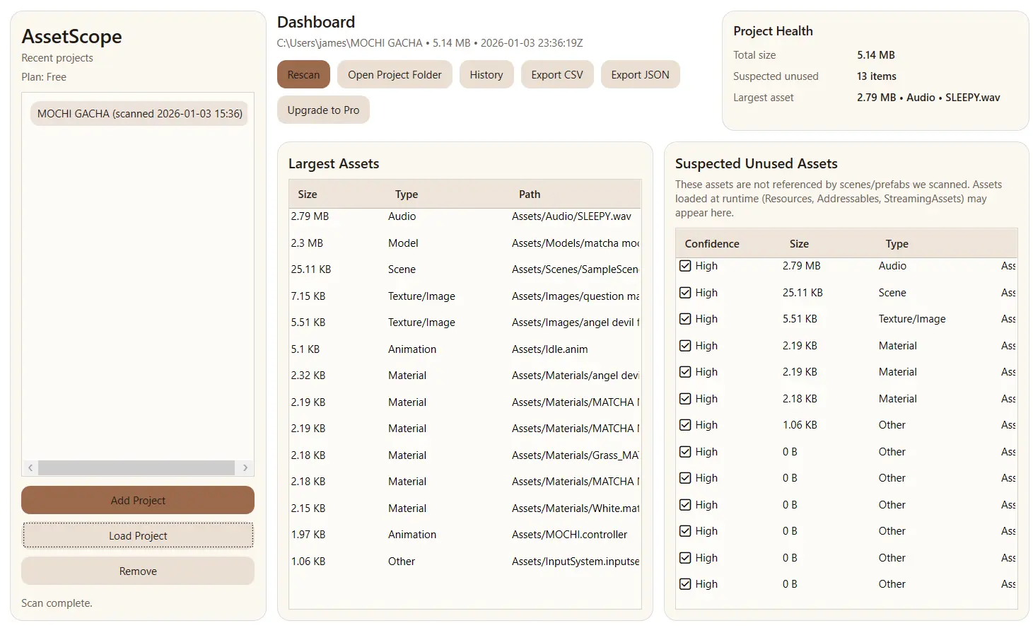 Screenshot 1 of AssetScope
