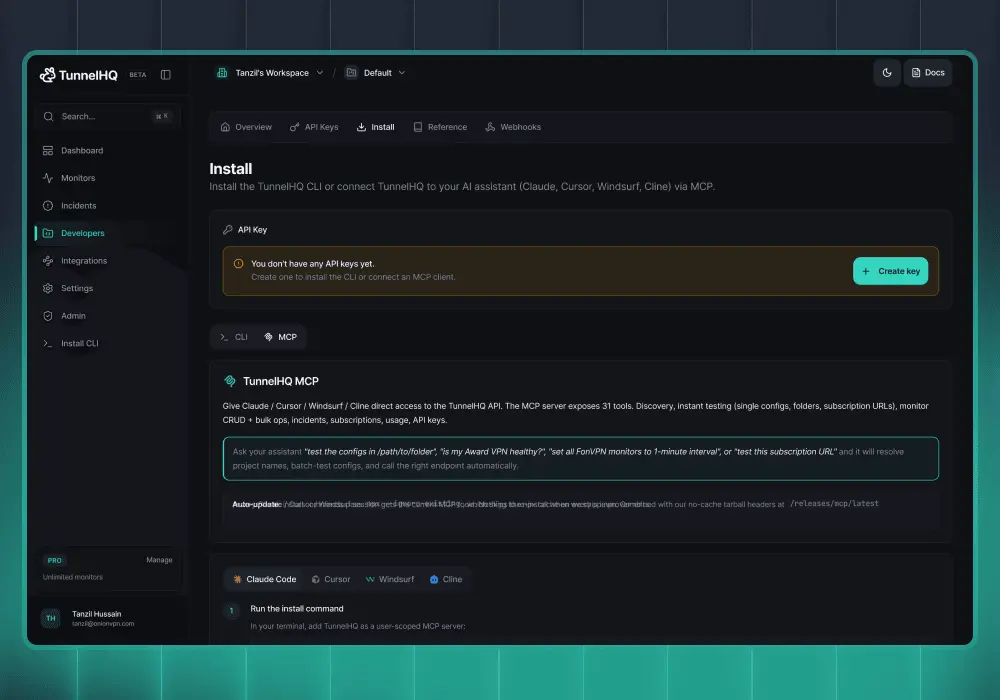 Screenshot 4 of TunnelHQ