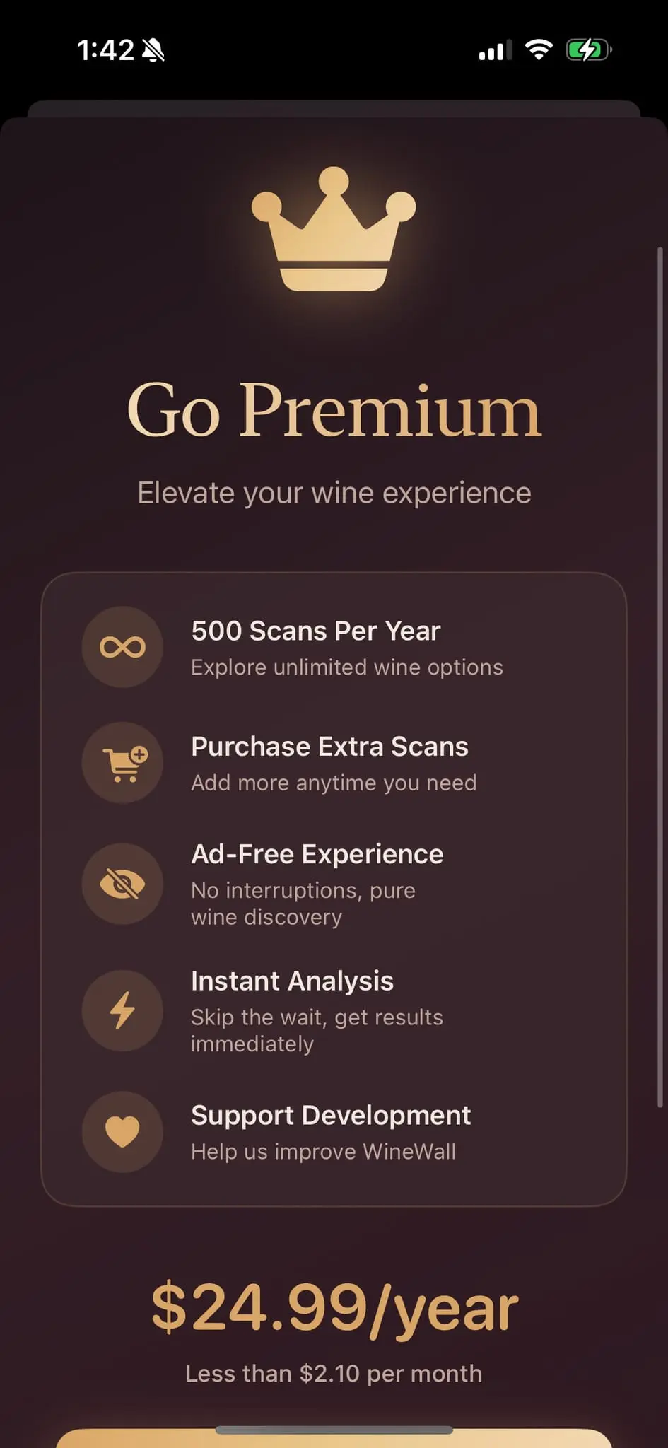 Screenshot 1 of WineWall - AI Wine Sommelier