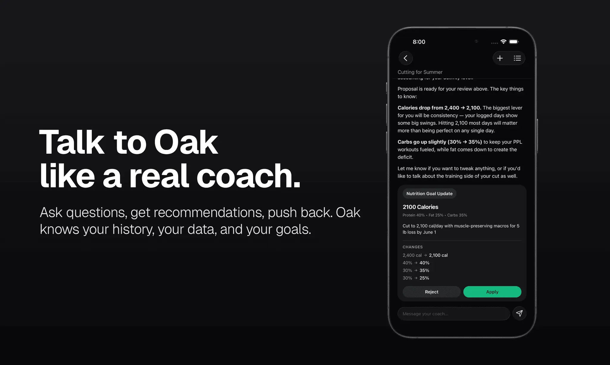 Screenshot 1 of Oak - AI Fitness Coach