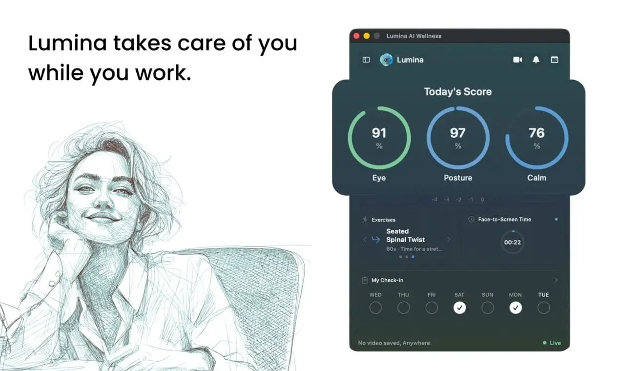 Screenshot 1 of Lumina AI Wellness