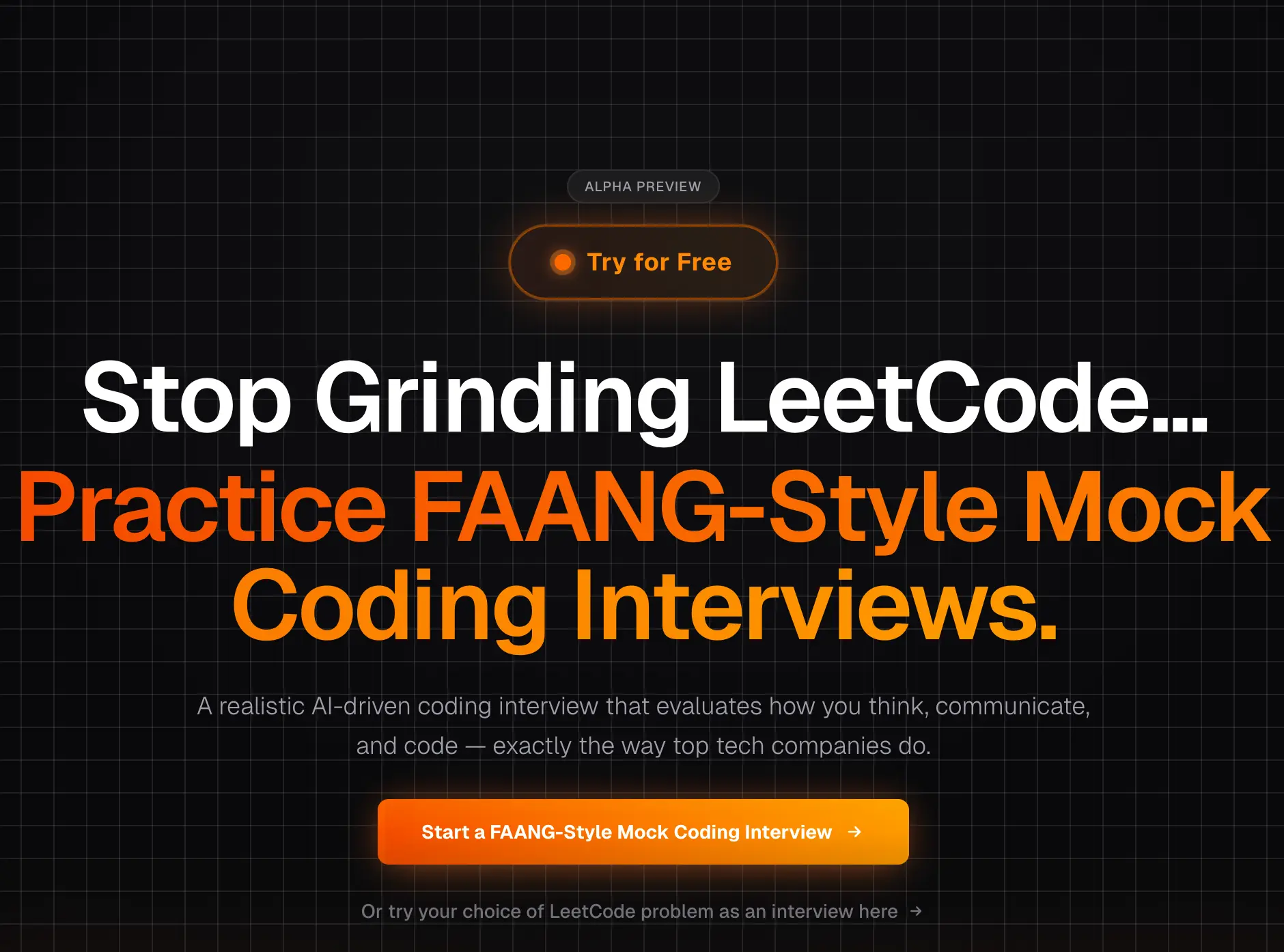 Screenshot 2 of FAANG Mock Coding Interviews