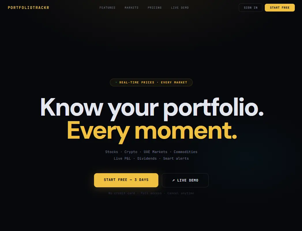 Screenshot 1 of PortfolioTrackr
