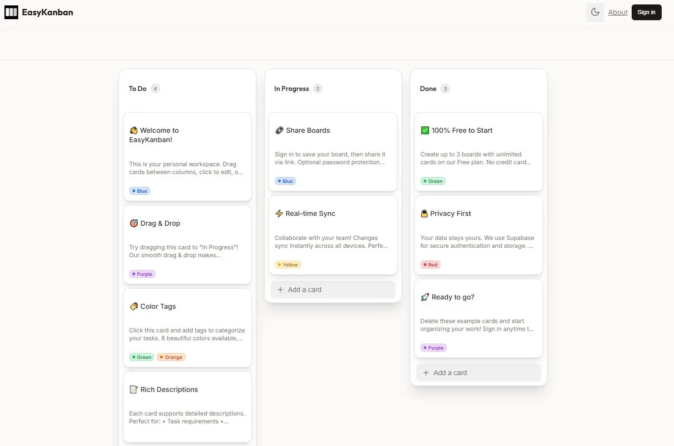 Screenshot 1 of EasyKanban