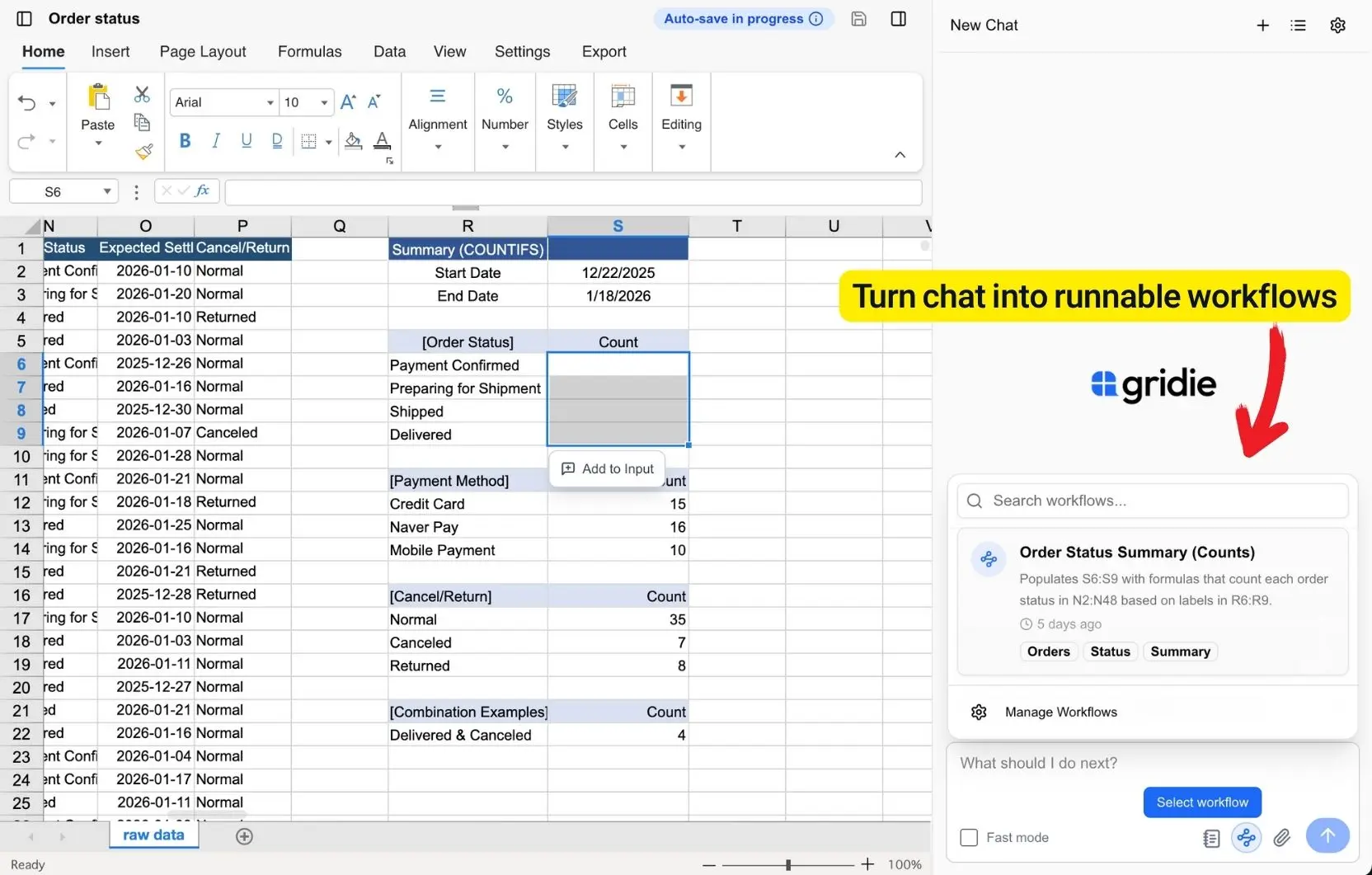 Screenshot 3 of Gridie: AI Native Spreadsheet