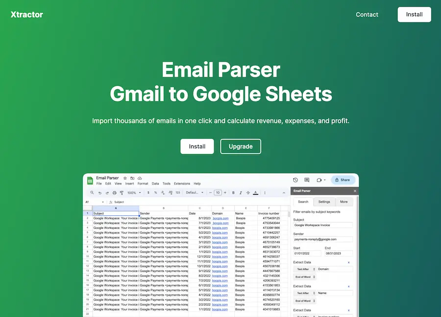 Screenshot 1 of Email Parsing Software - Export Emails t
