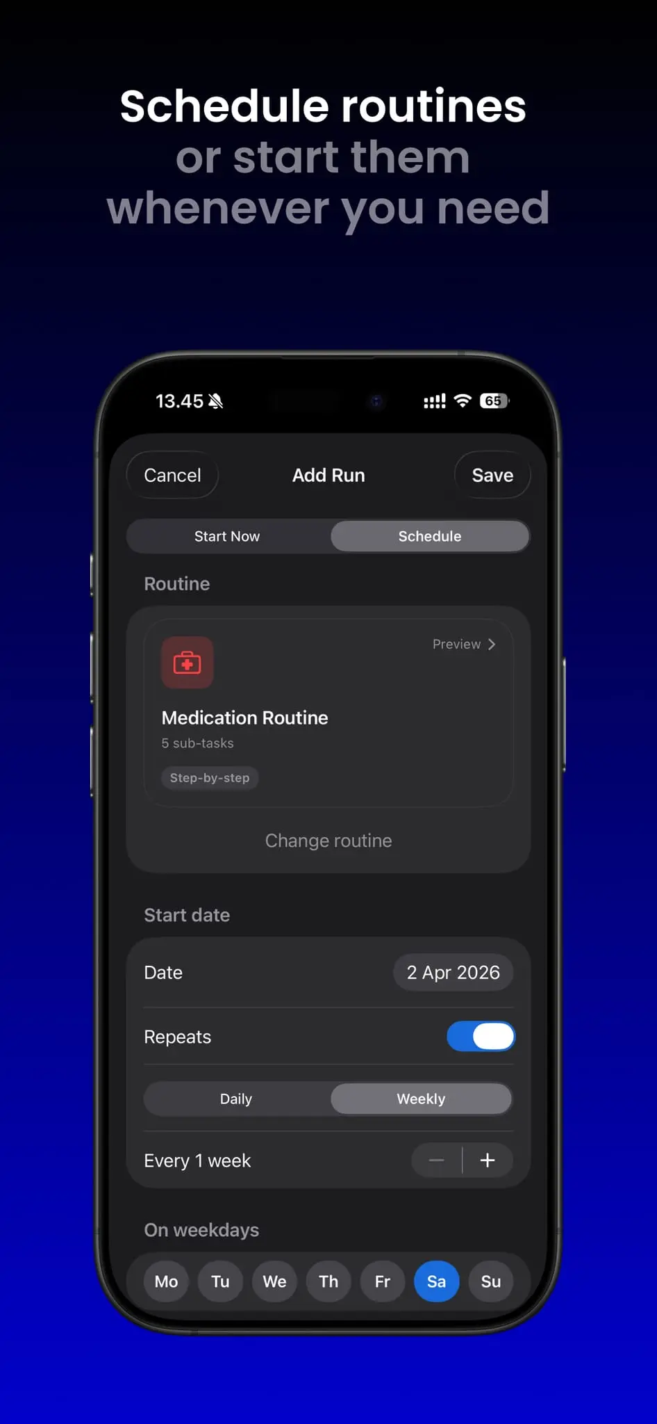Screenshot 1 of Opero - Routine Planner