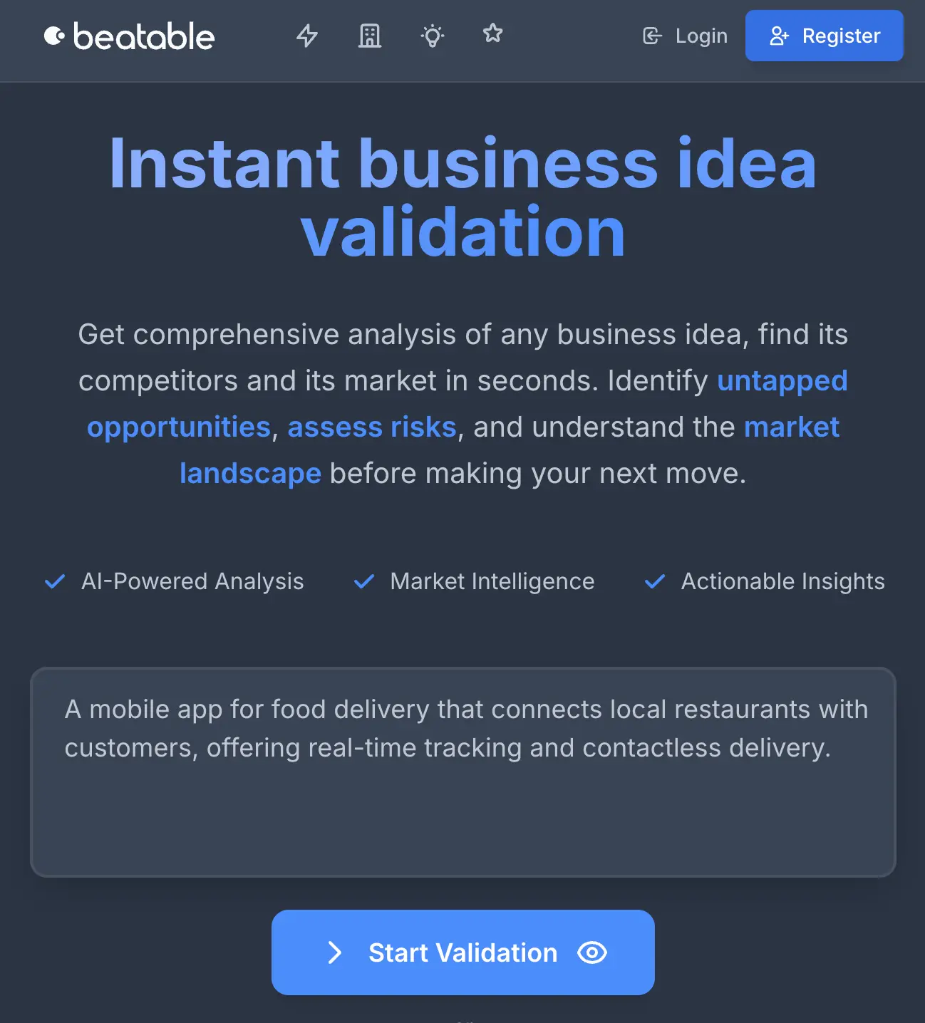Screenshot 1 of Beatable - Business Validation Platform