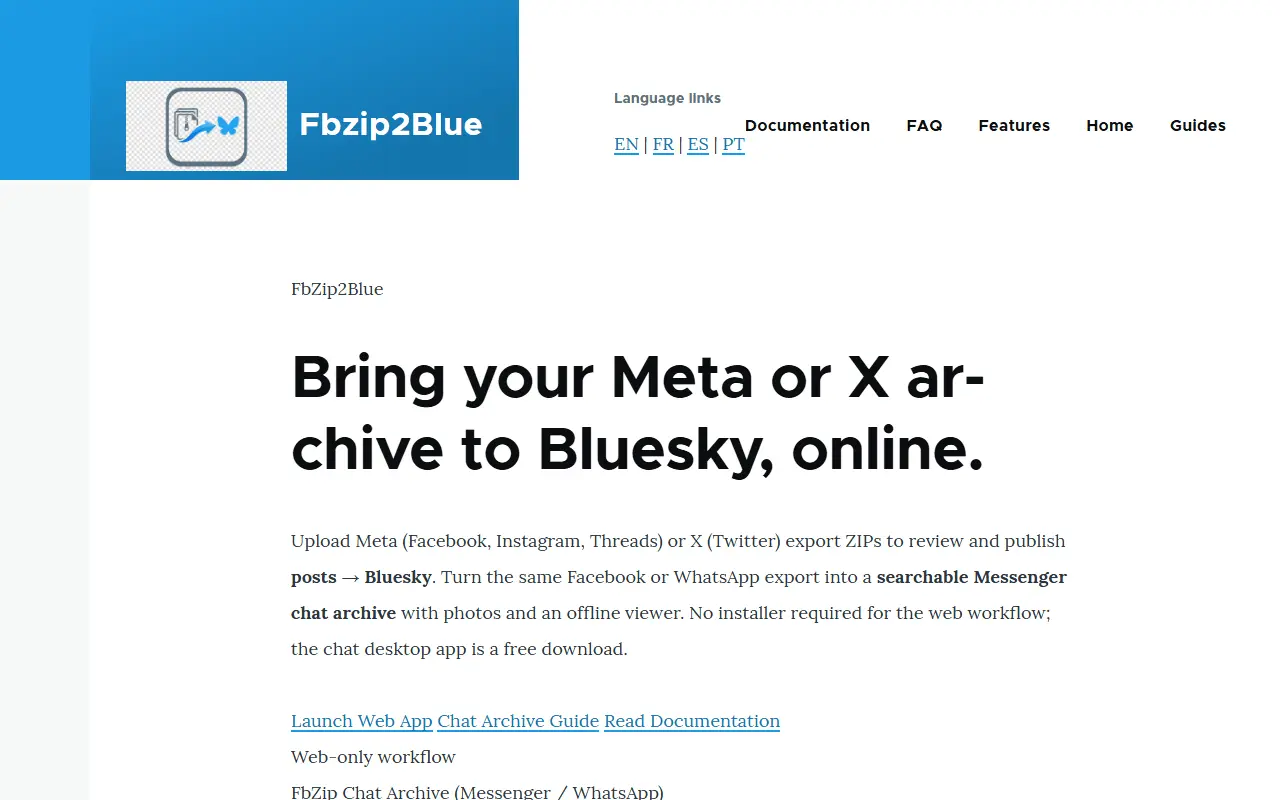 Screenshot 1 of Fbzip2Blue