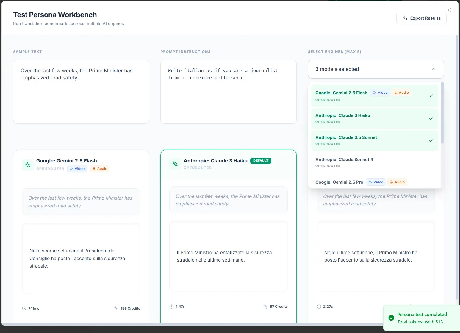 Screenshot 2 of Robert AI Translation Platform