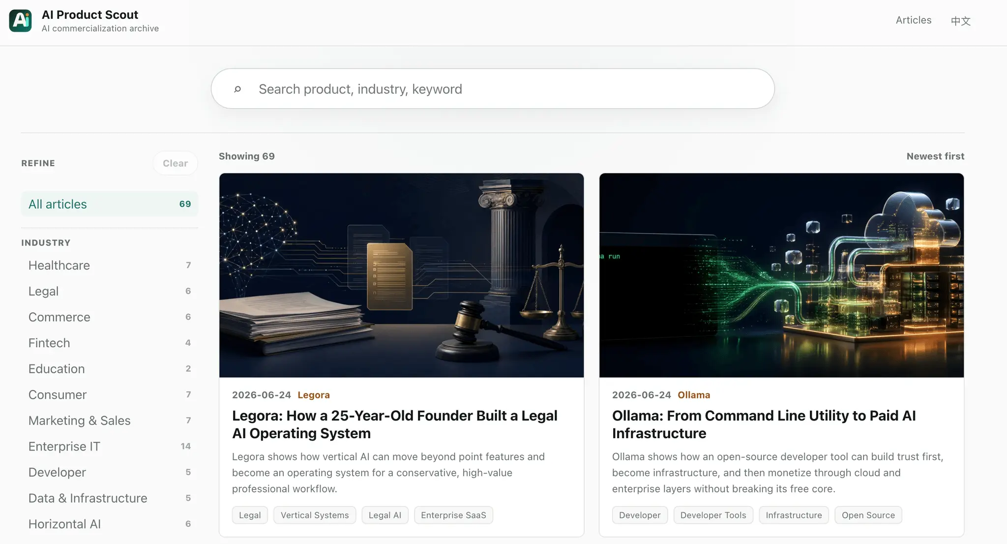 Screenshot 1 of AI Product Scout