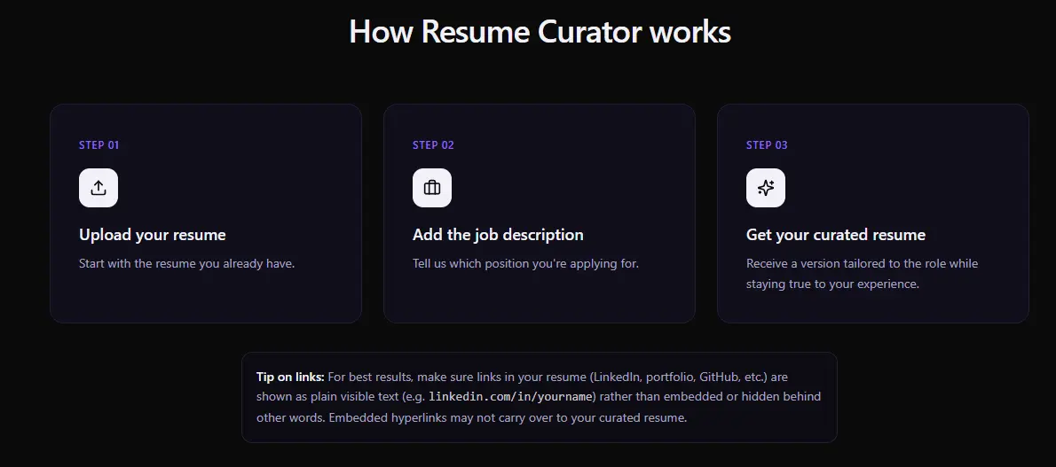 Screenshot 4 of Resume Curator