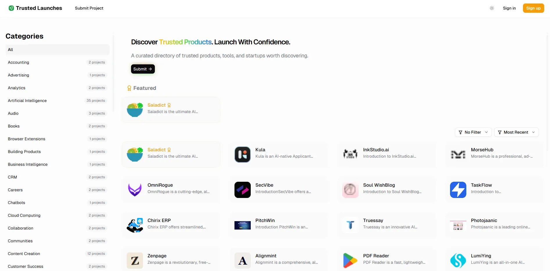 Screenshot 1 of Trusted Launches