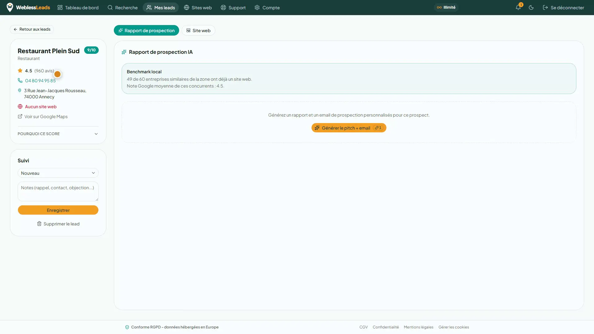 Screenshot 2 of WeblessLeads