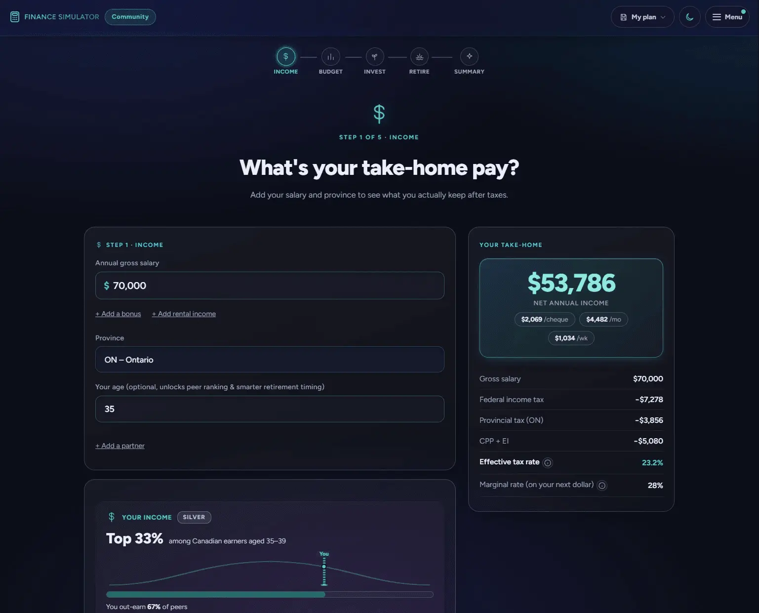Screenshot 1 of Finance Simulator