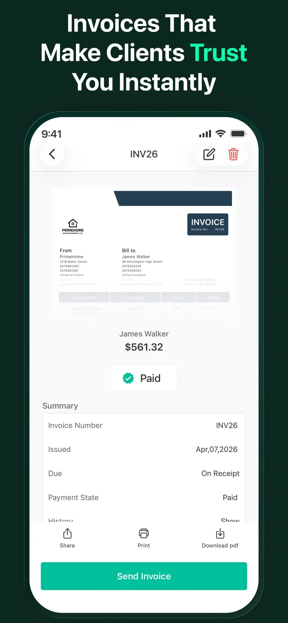Screenshot 2 of SnapBill - Invoice Maker
