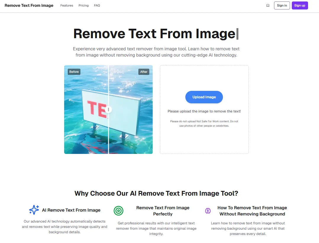 Screenshot 1 of Remove text from image