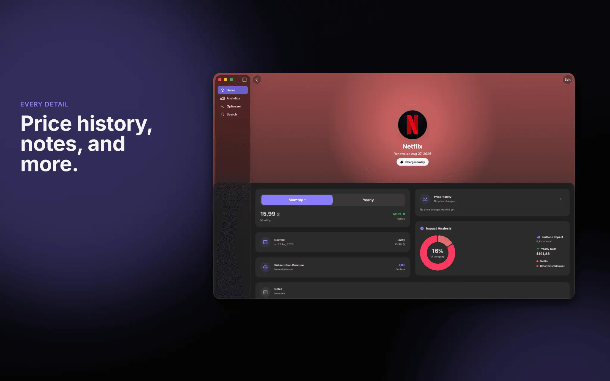 Screenshot 5 of Recurred: Subscription Manager
