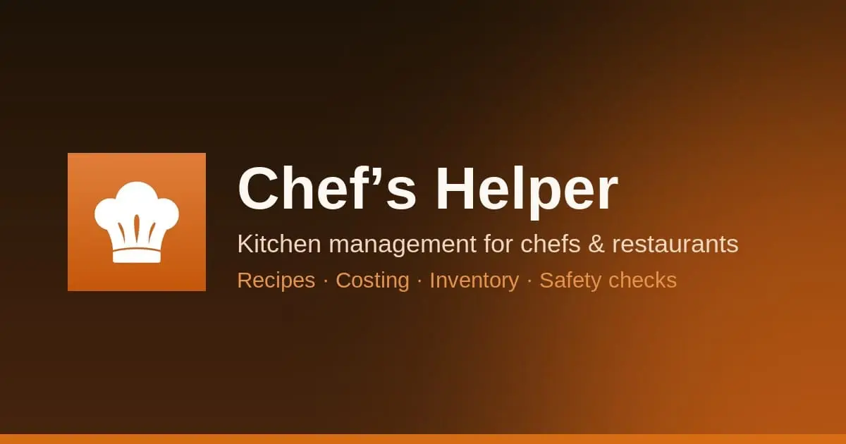 Screenshot 1 of Chef's Helper