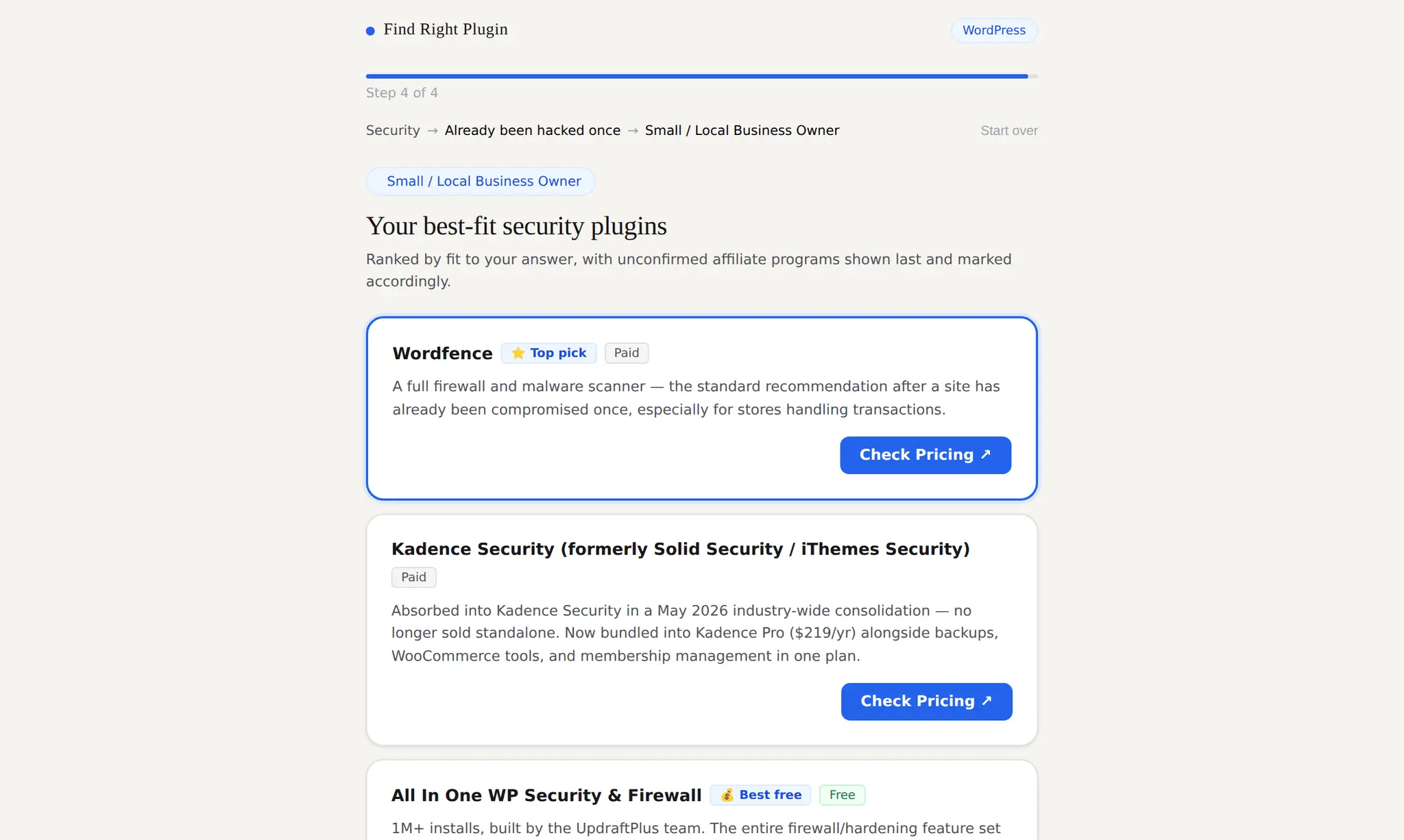 Screenshot 3 of Find Right Plugin