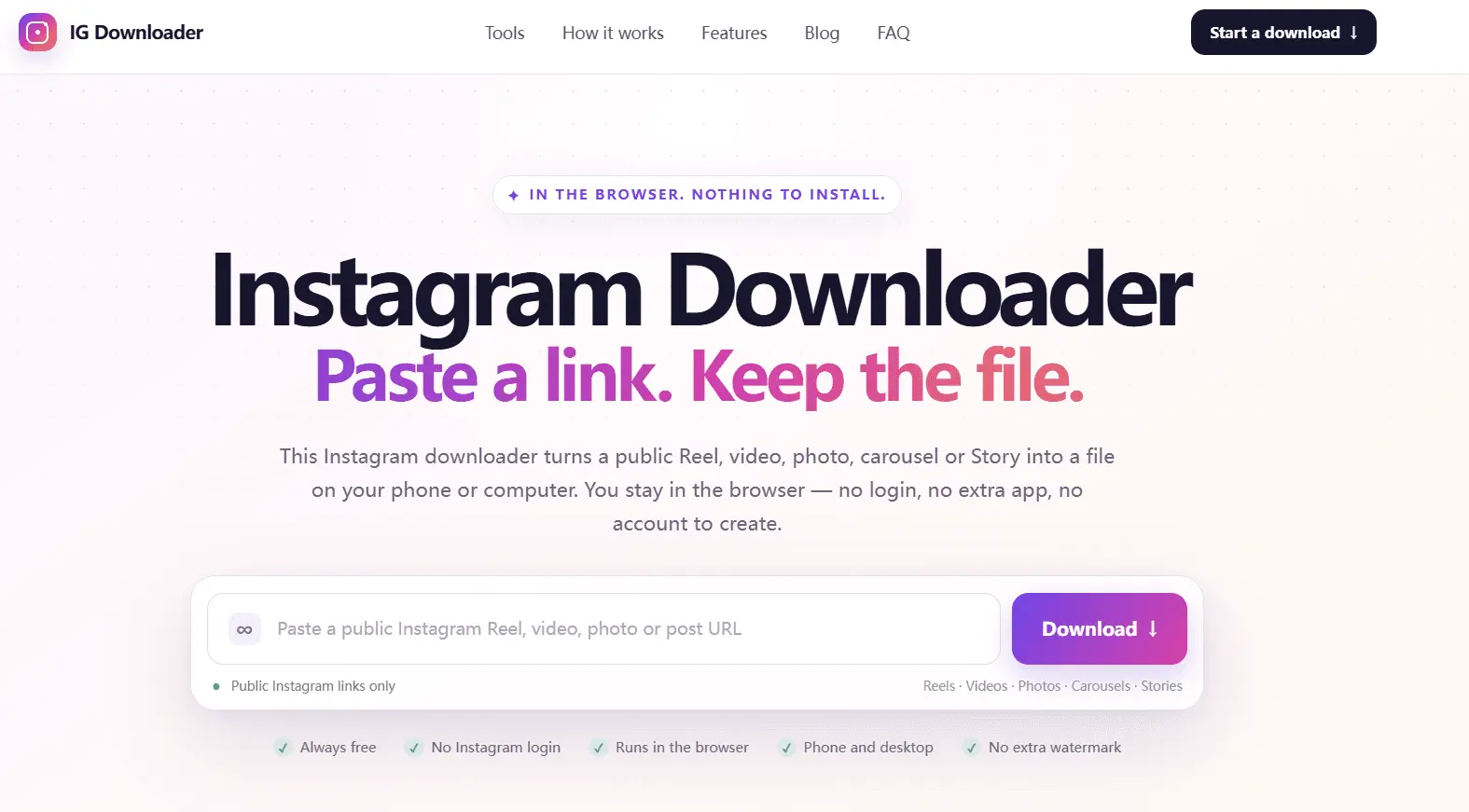 Screenshot 1 of Instagram Downloader