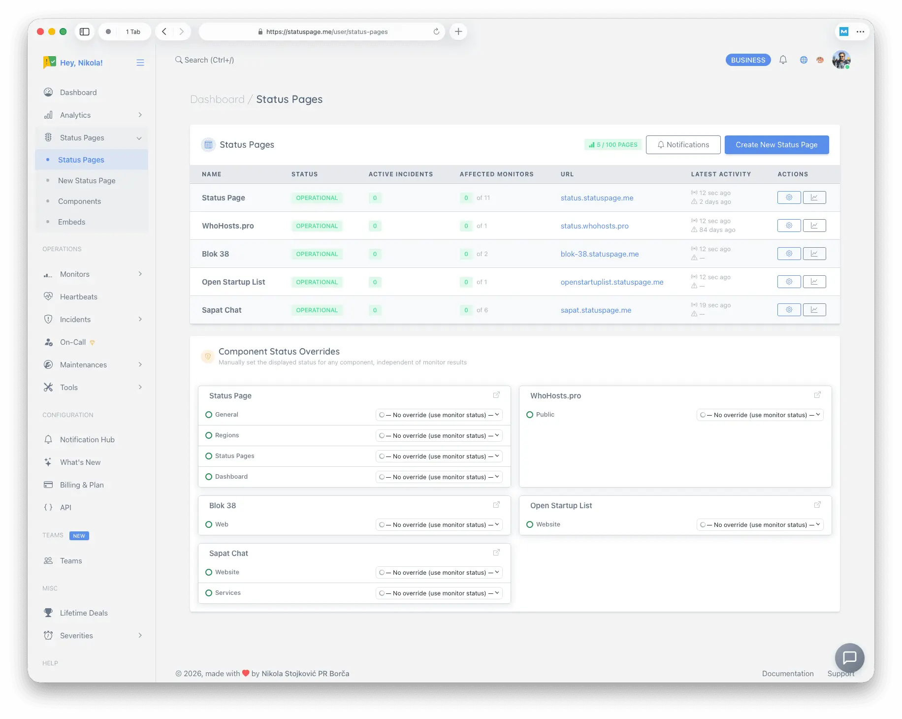 Screenshot 8 of Status Page and Uptime Monitoring