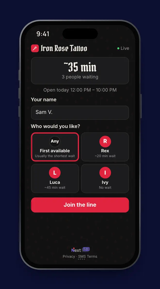 Screenshot 2 of NextUp Walk-in