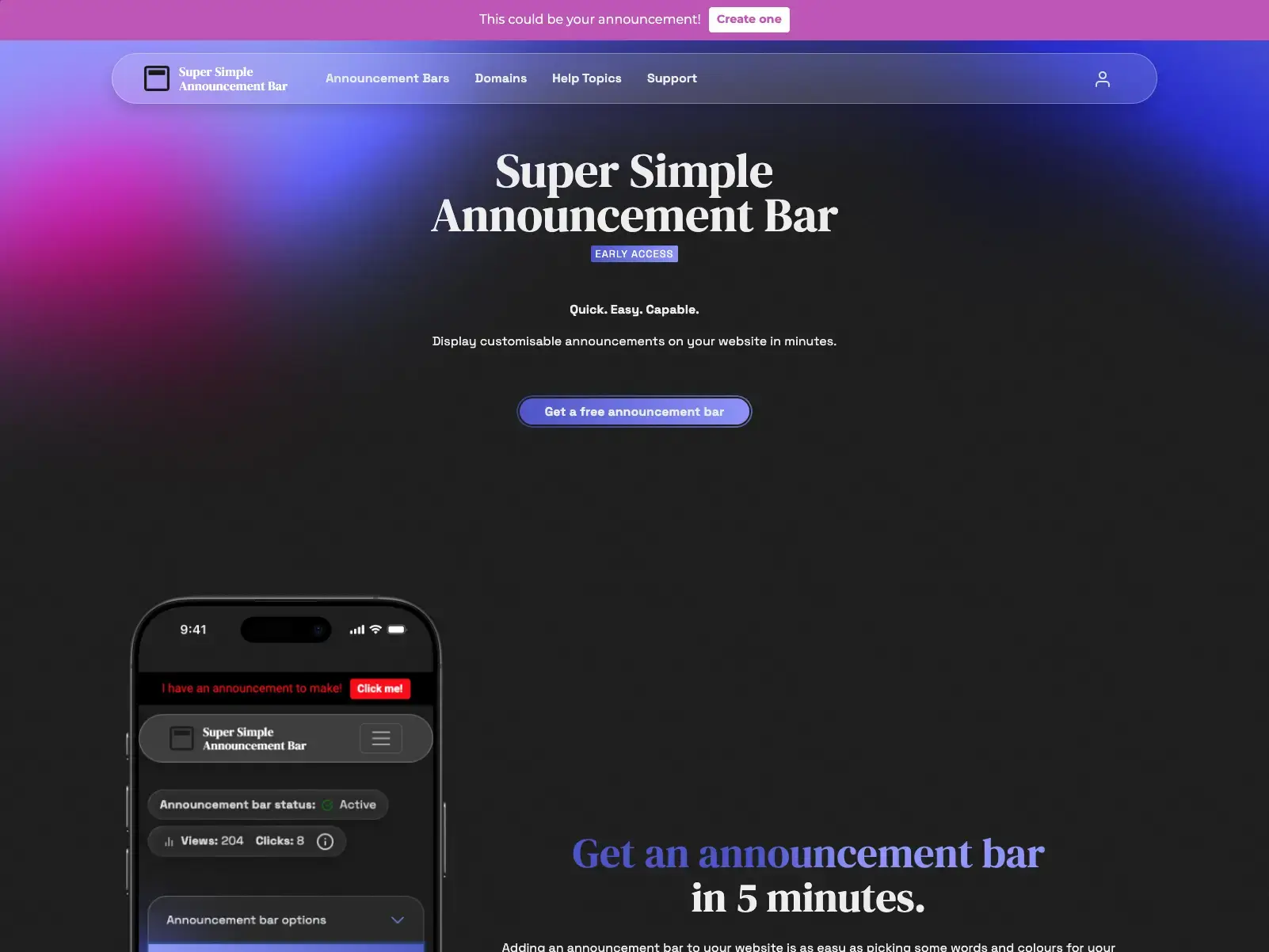 Screenshot 5 of Super Simple Announcement Bar
