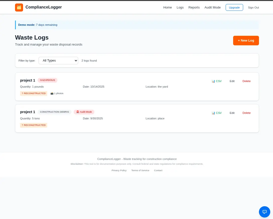 Screenshot 5 of ComplianceLogger