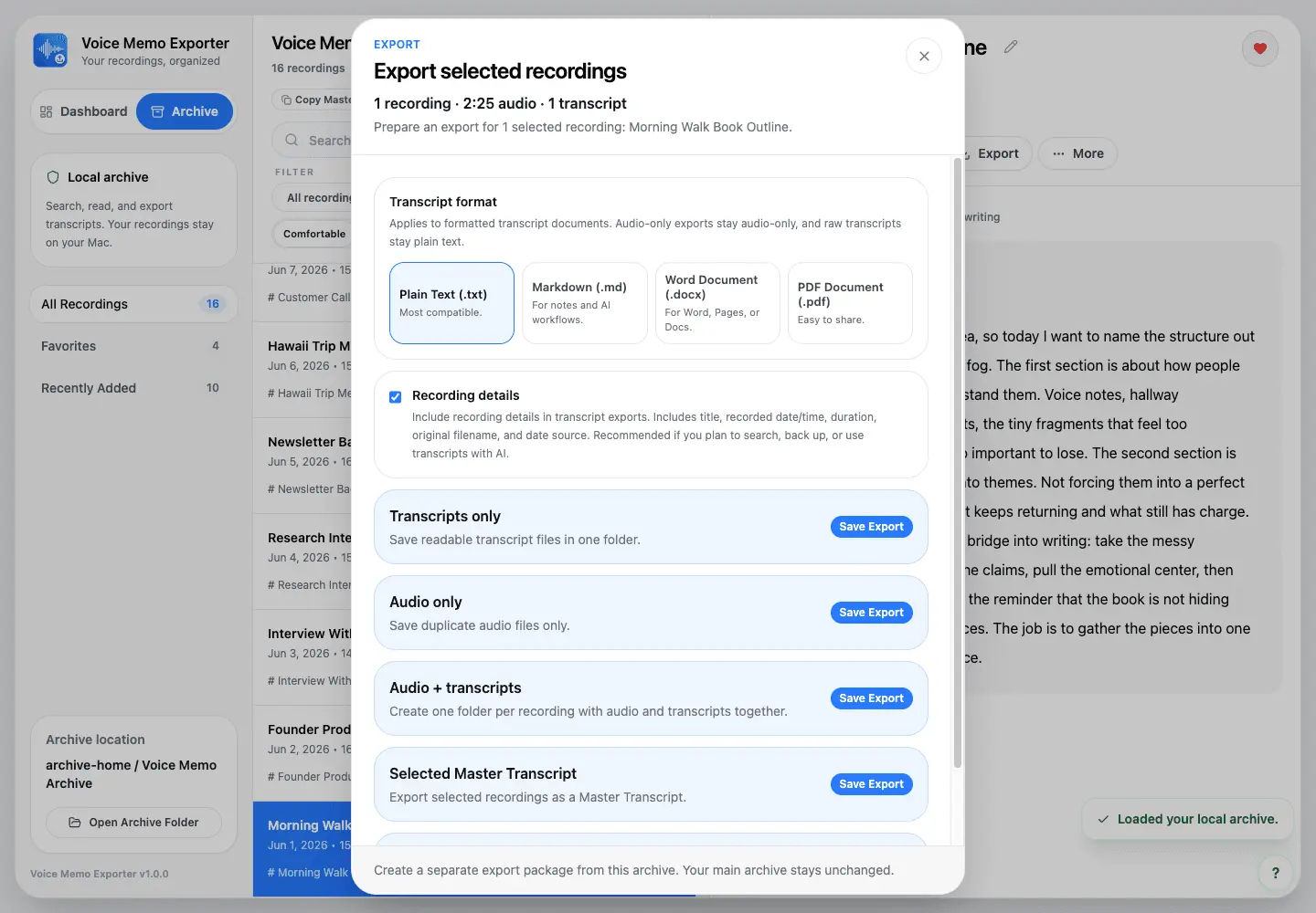 Screenshot 5 of Voice Memo Exporter