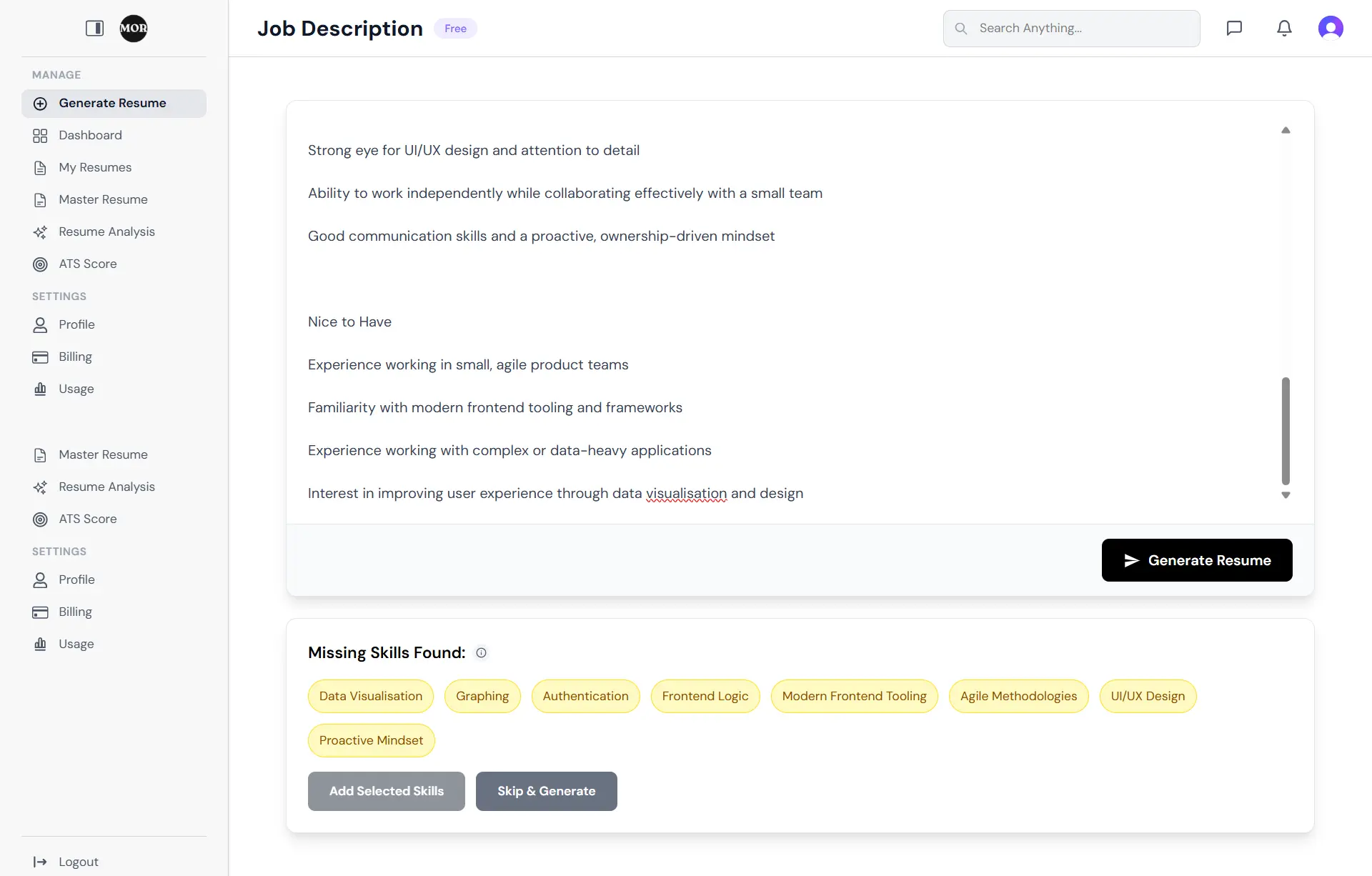 Screenshot 5 of MOR - AI Resume Builder