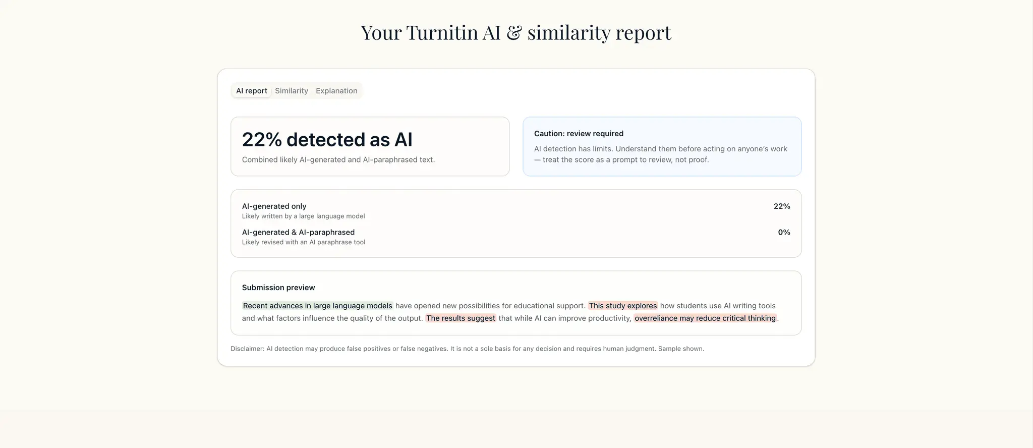Screenshot 3 of Turnitin AI Checker