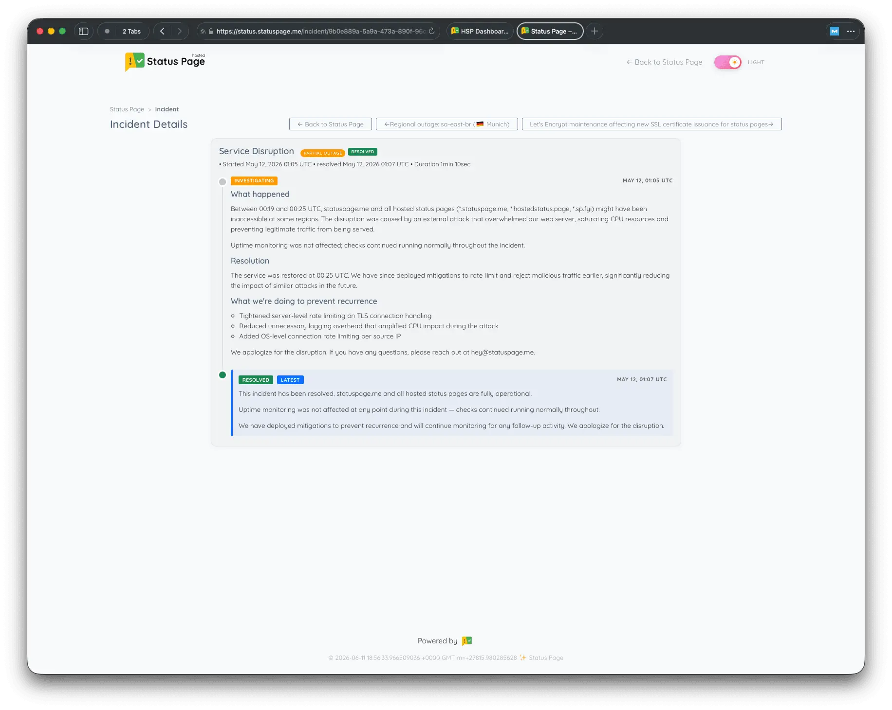 Screenshot 3 of Status Page and Uptime Monitoring