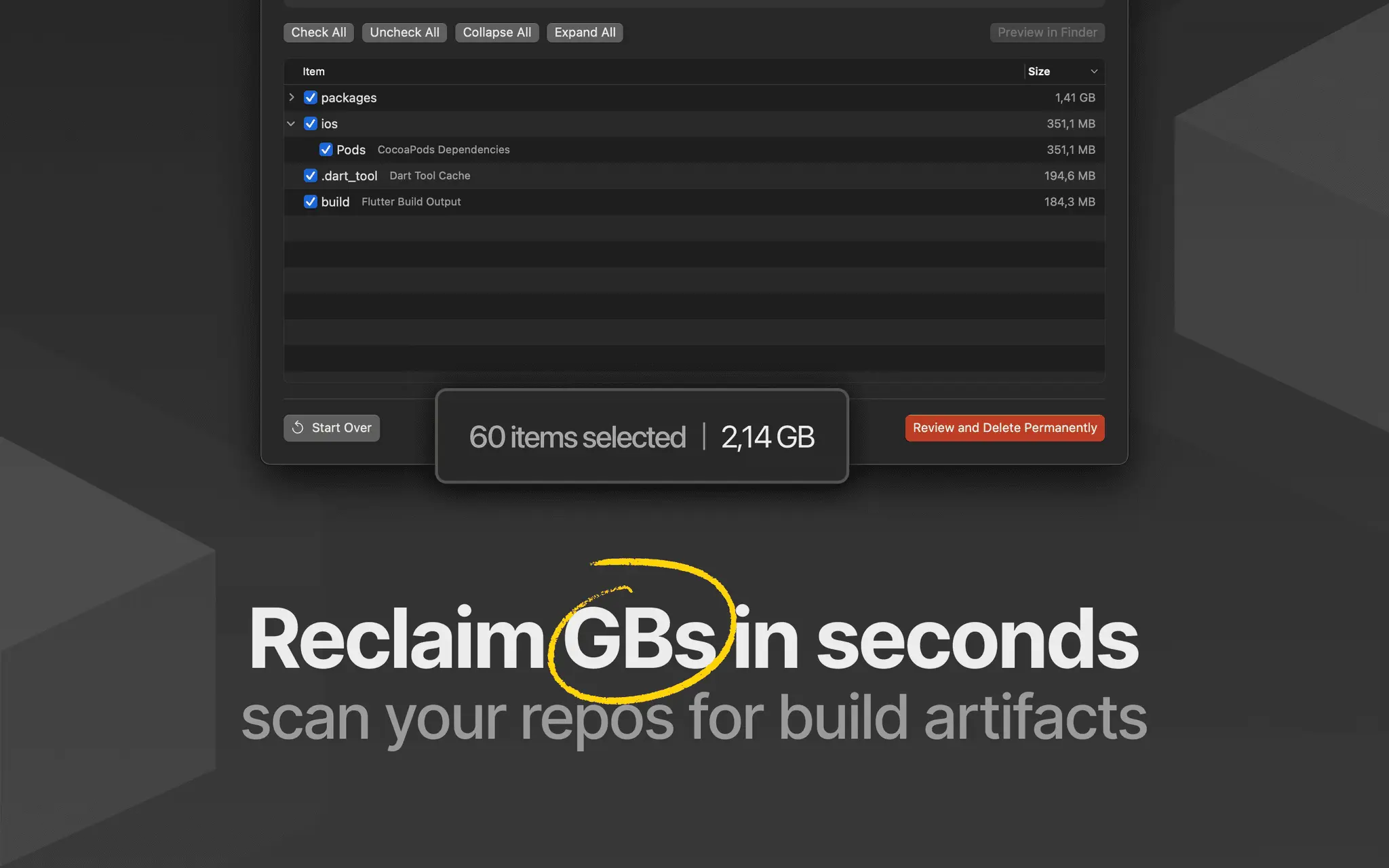 Screenshot 3 of BuildSweeper