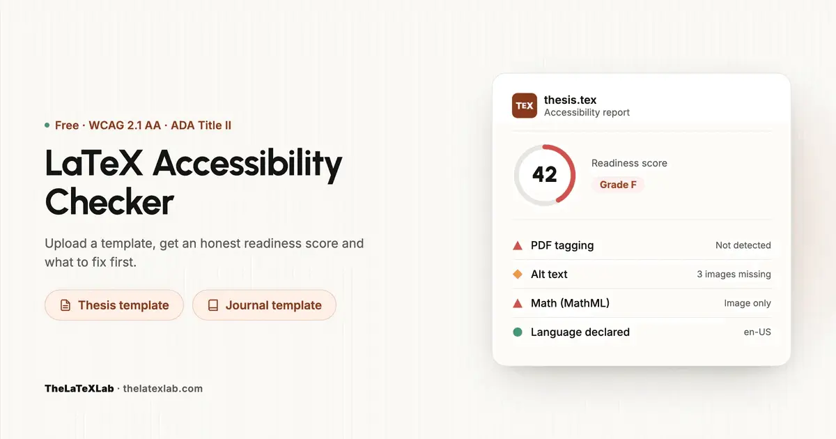 Screenshot 1 of LaTeX Accessibility Checker