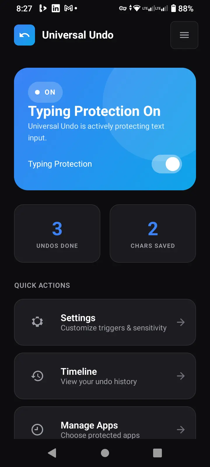 Screenshot 2 of Universal Undo