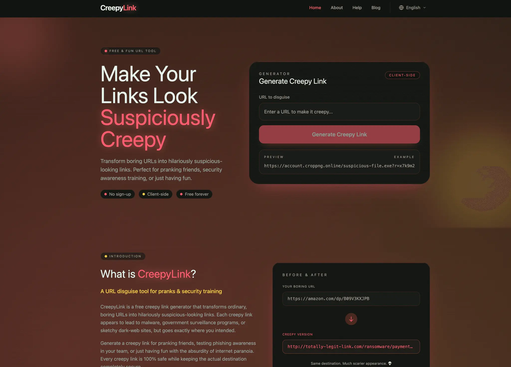 Screenshot 2 of CreepyLink