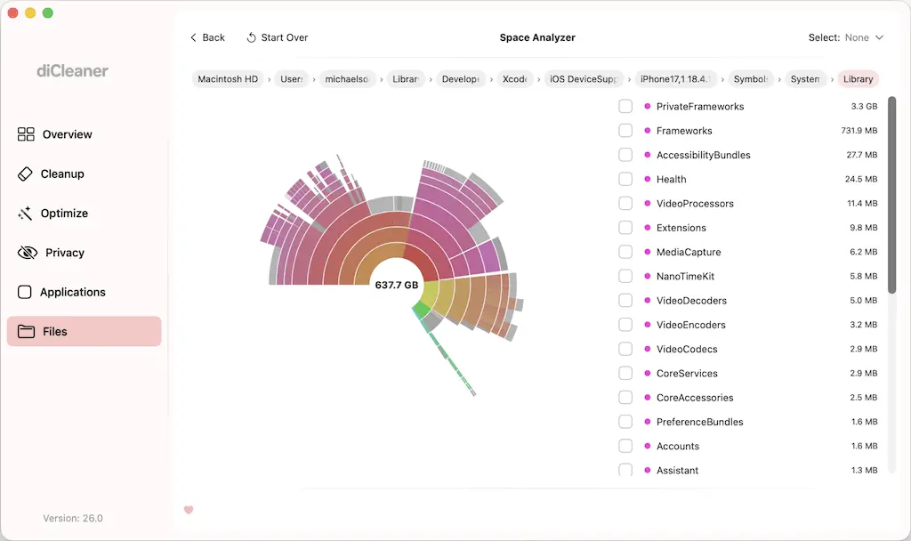 Screenshot 3 of diCleaner for Mac